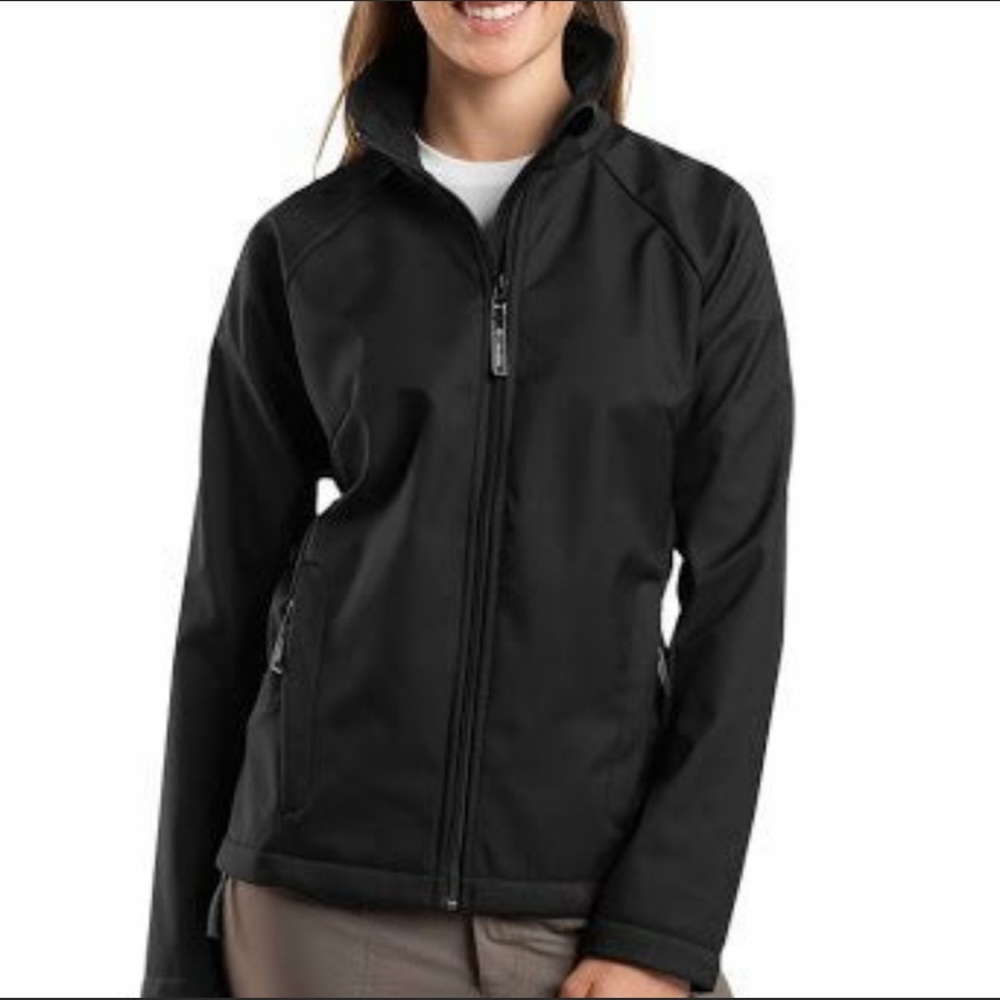 Columbia Women’s Large Black Soft Shell Zip Jacket EUC